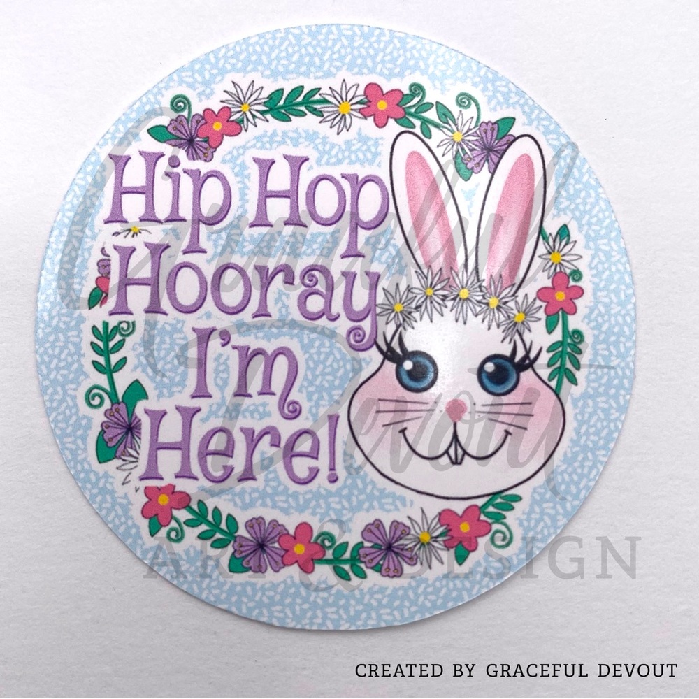 Hip Hop Hooray l'm Here! 2" (inches) Sticker (48ct.)  [GD140-48] - Picture 4 of 4